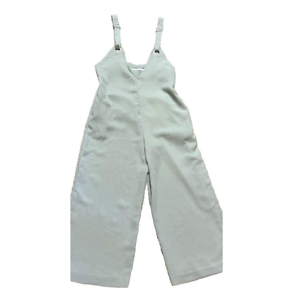 Overalls jumper M wide legs adjustable straps silvertone hardware boho chic